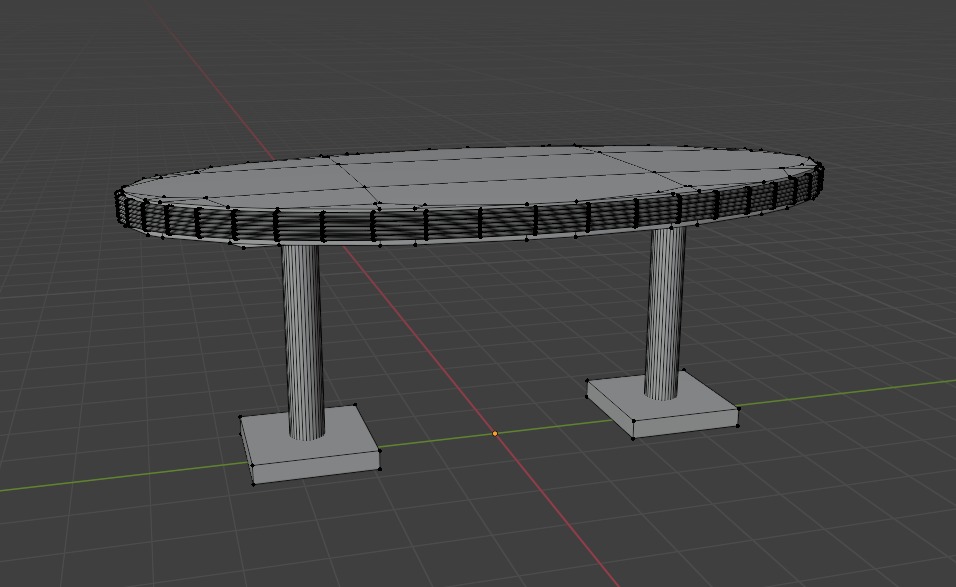 retro dinners 50s oval table Low-poly 3D model_2