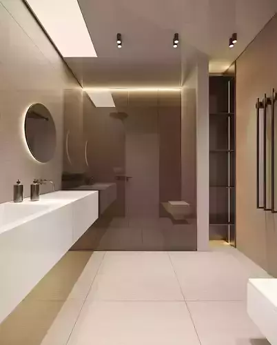 Realistic Interior - 3ds Max Luxury Bathroom