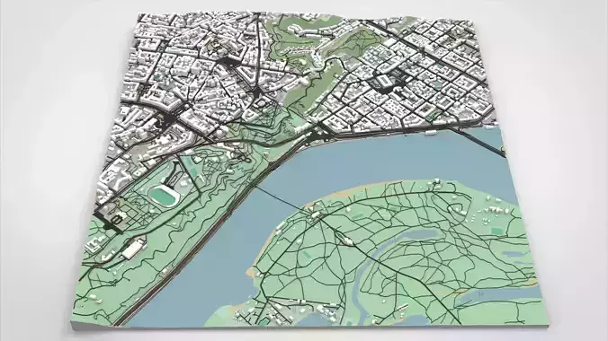 Cityscape Kyiv Ukraine fragment city 3D model