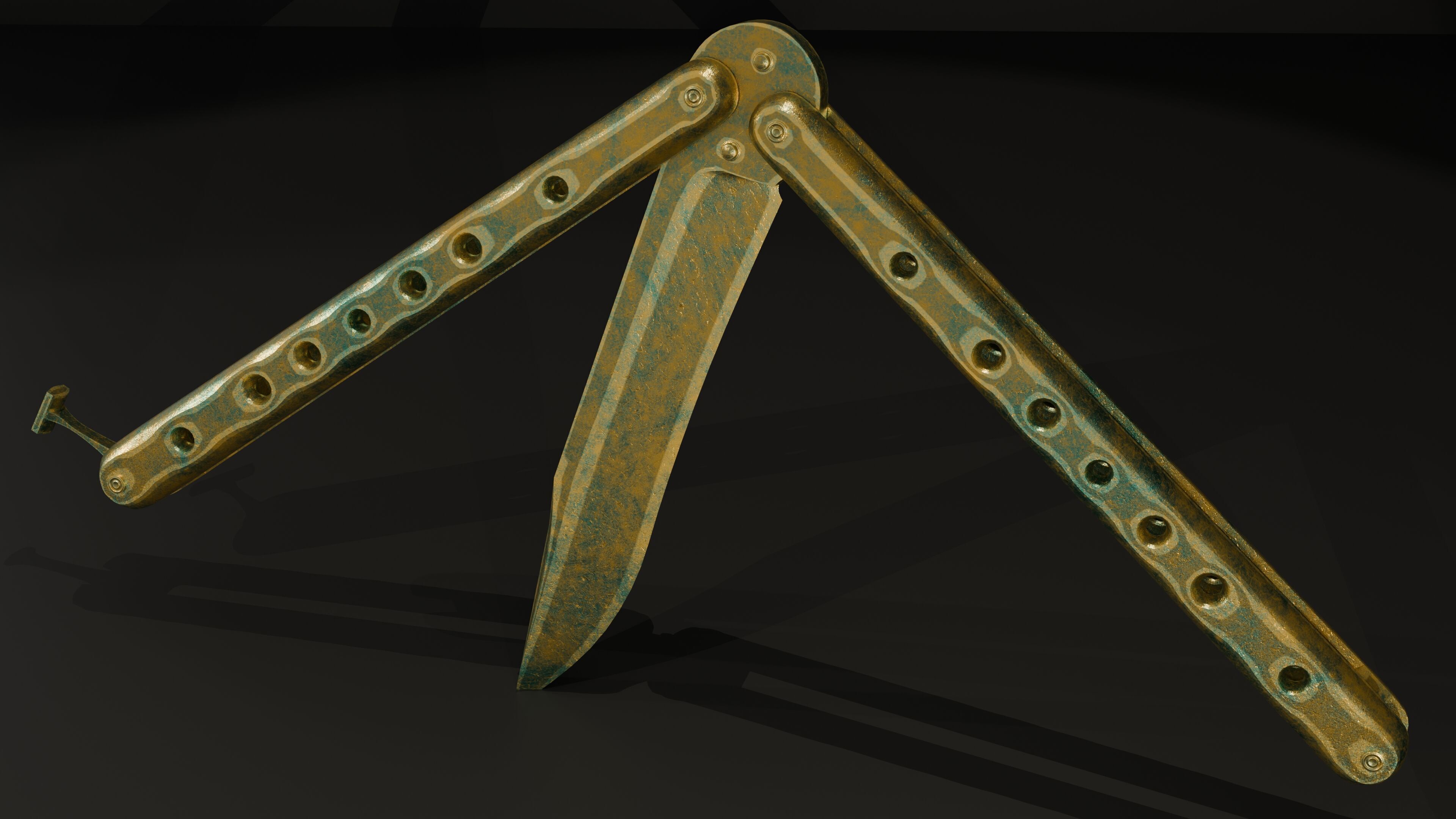 Balisong - Butterfly Knife Low-poly 3D model_23