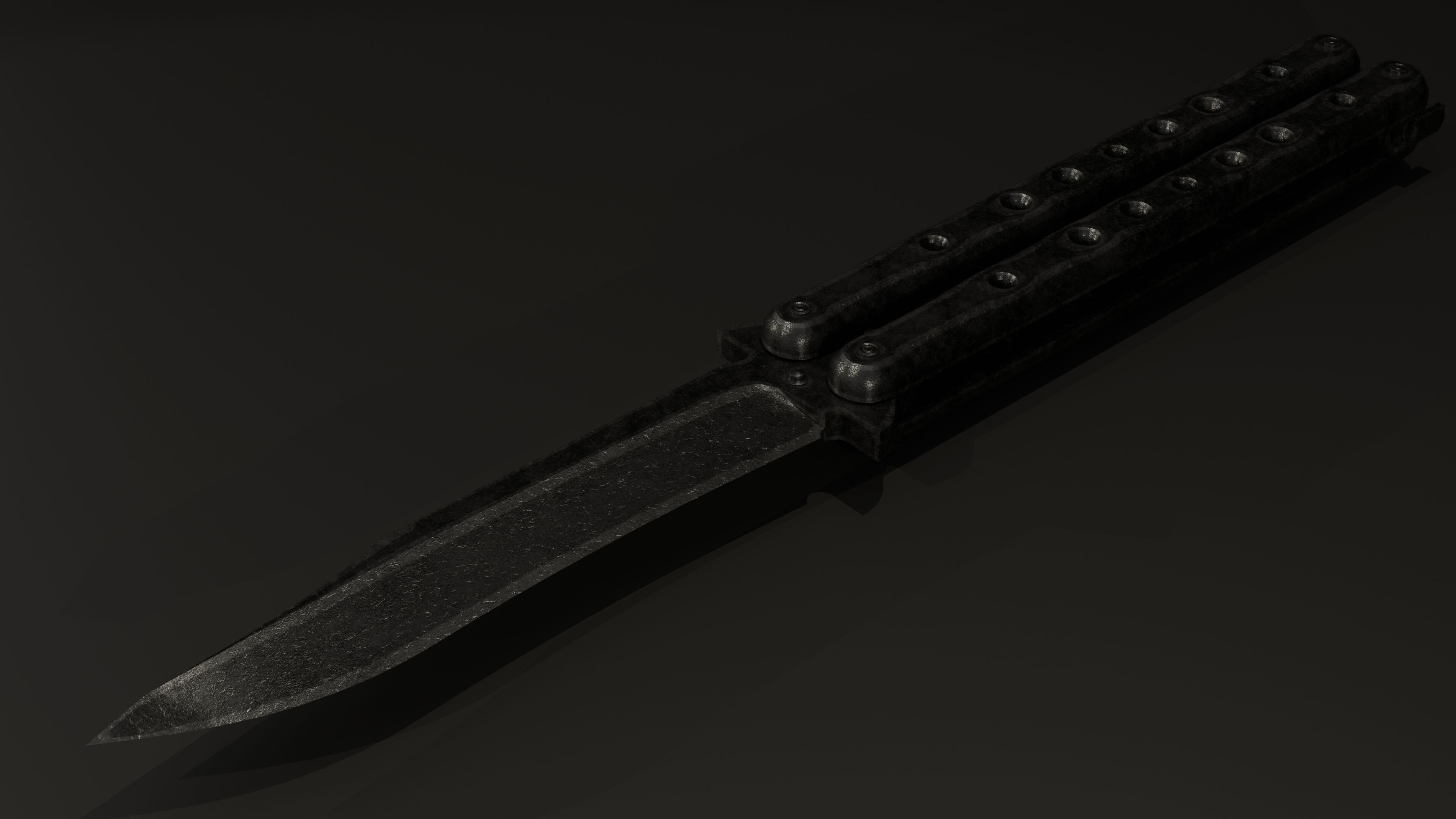 Balisong - Butterfly Knife Low-poly 3D model_1