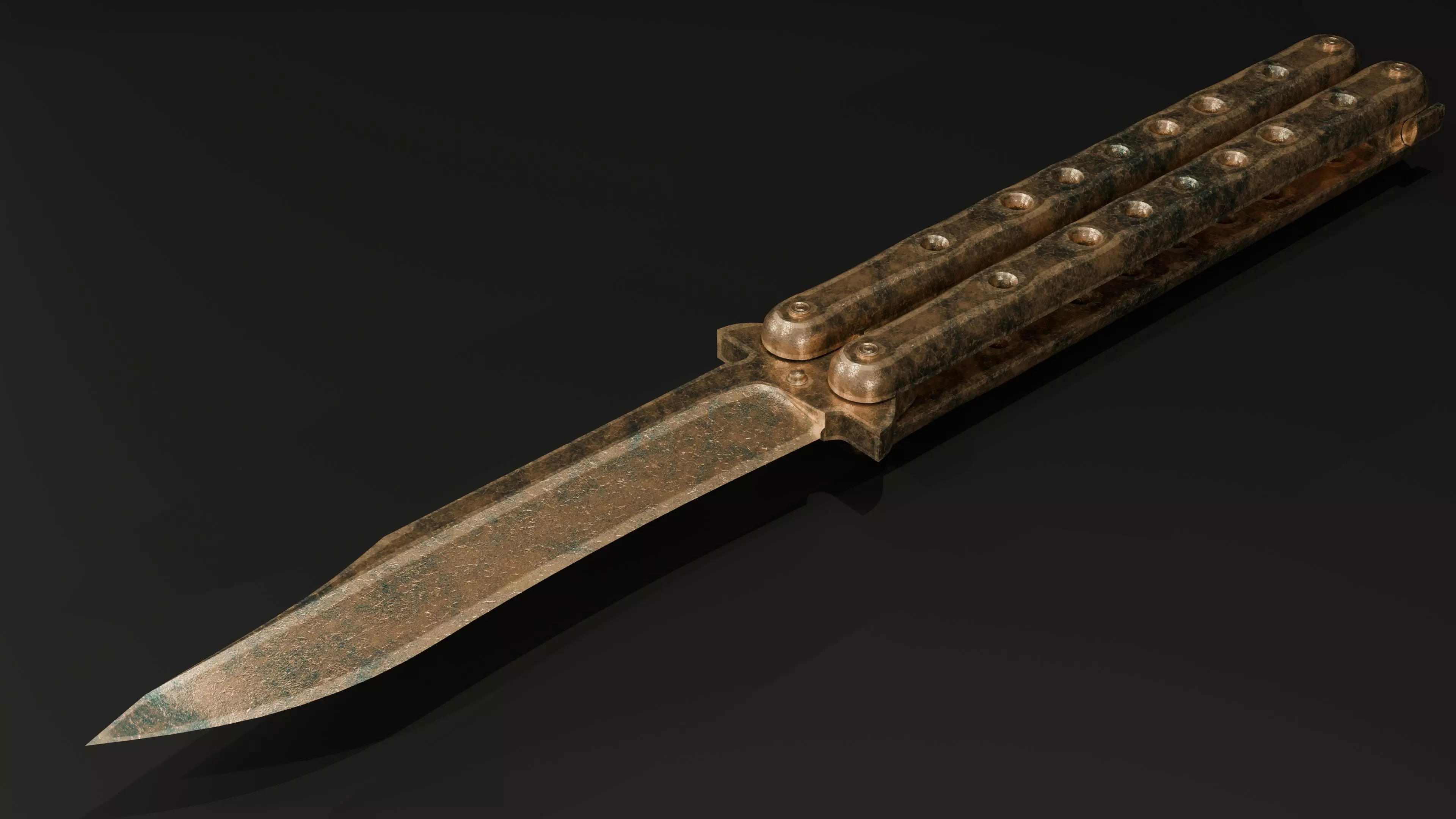 Balisong - Butterfly Knife Low-poly 3D model_0