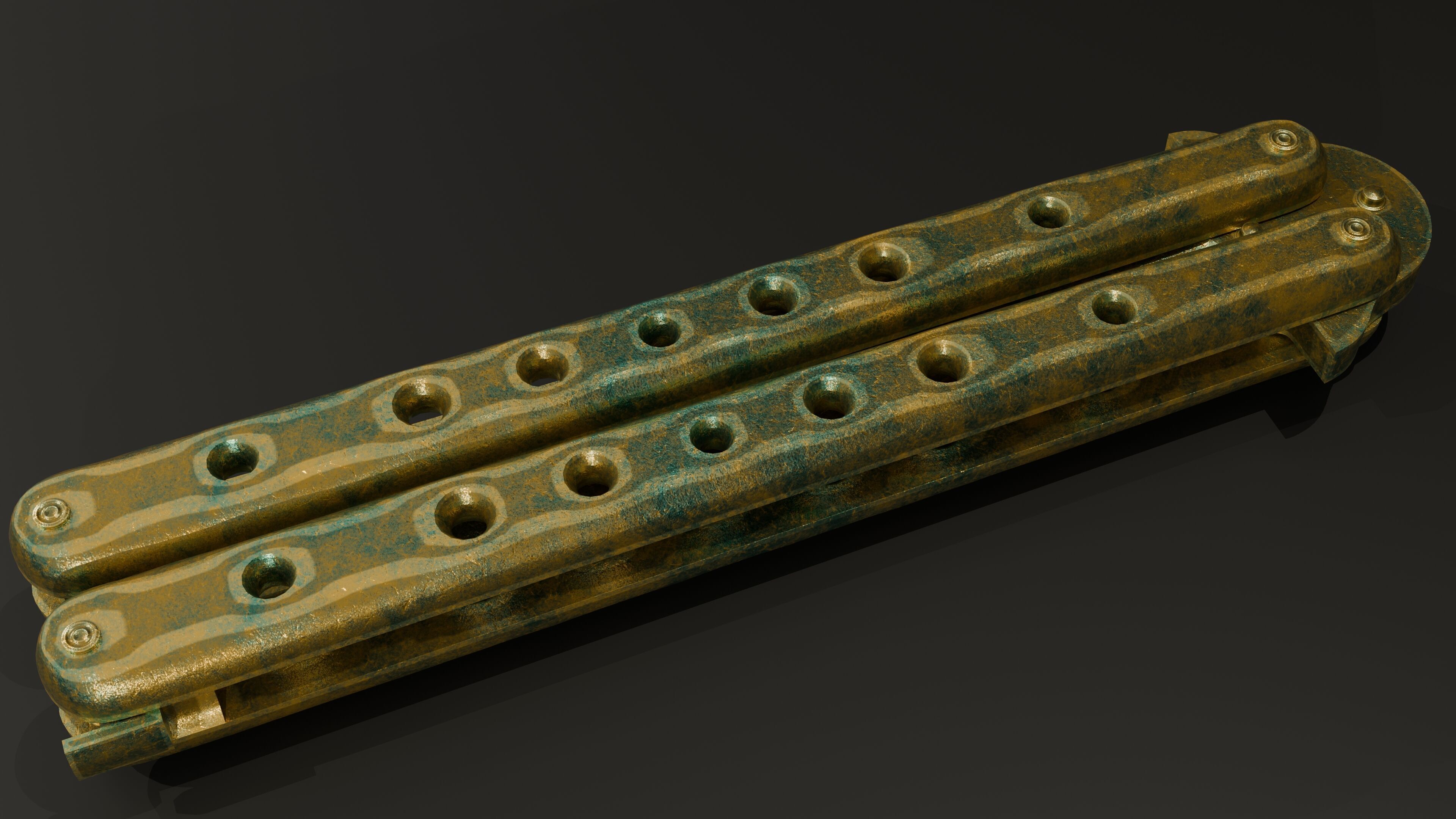 Balisong - Butterfly Knife Low-poly 3D model_18