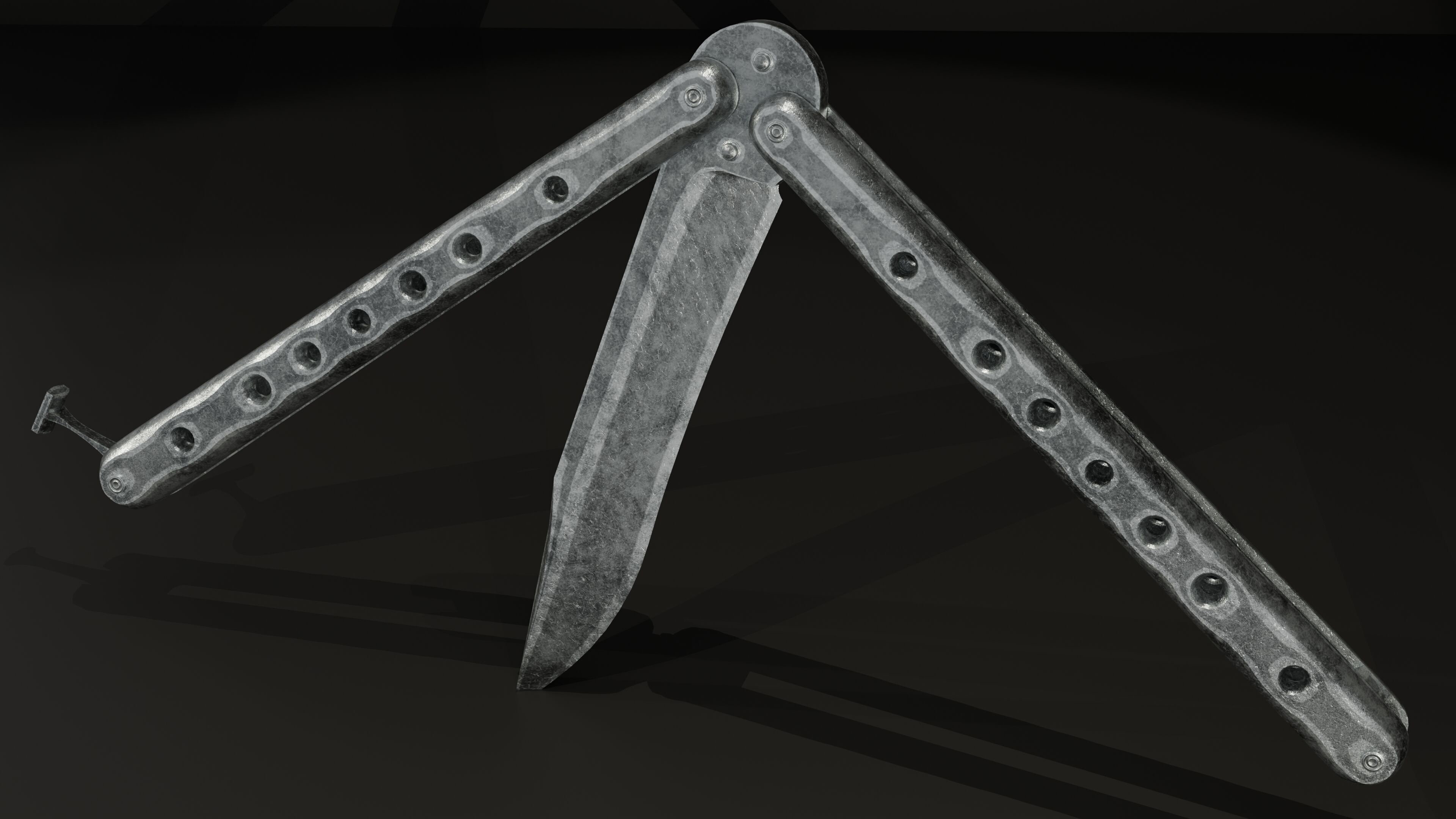 Balisong - Butterfly Knife Low-poly 3D model_22