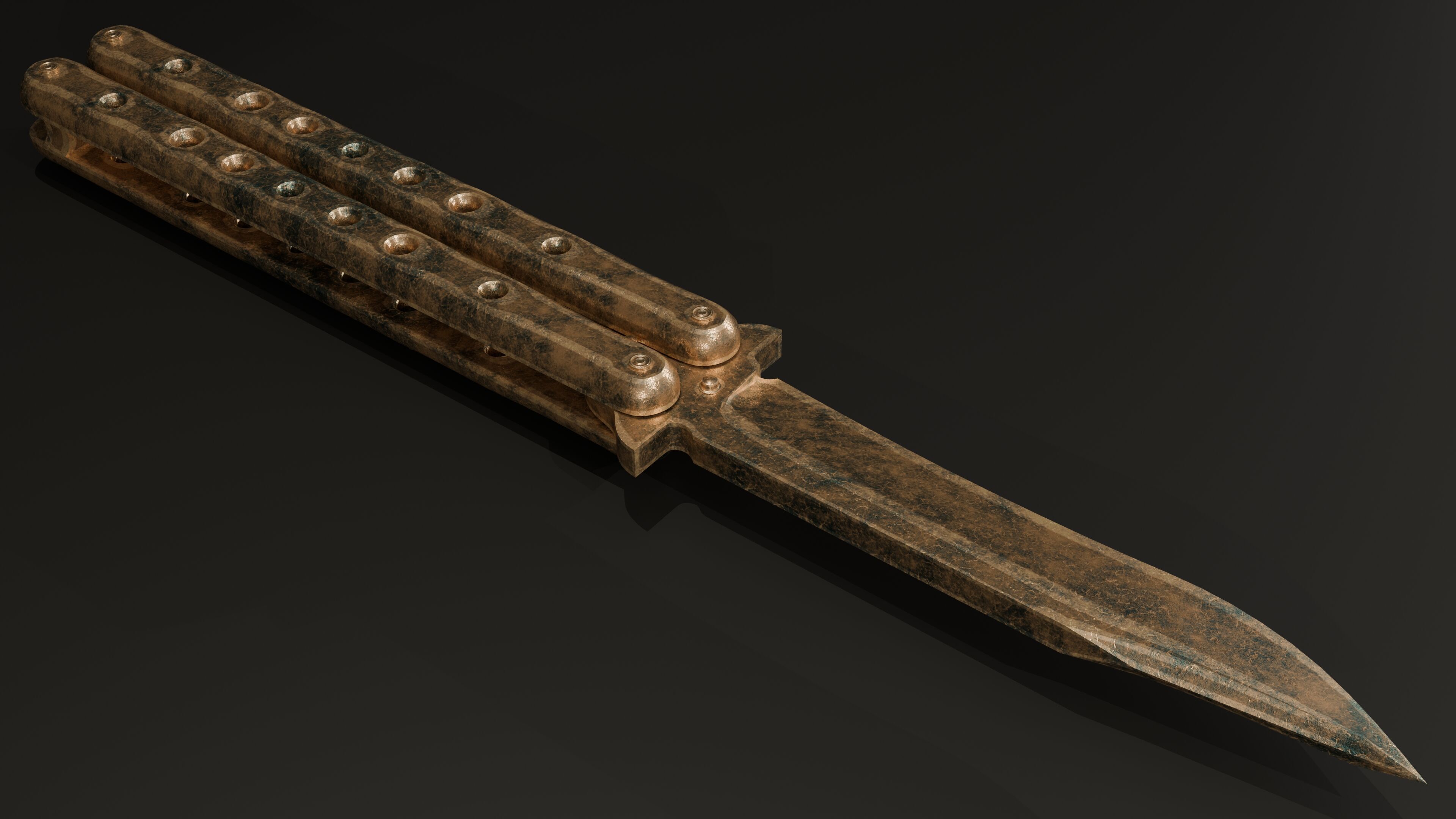 Balisong - Butterfly Knife Low-poly 3D model_5