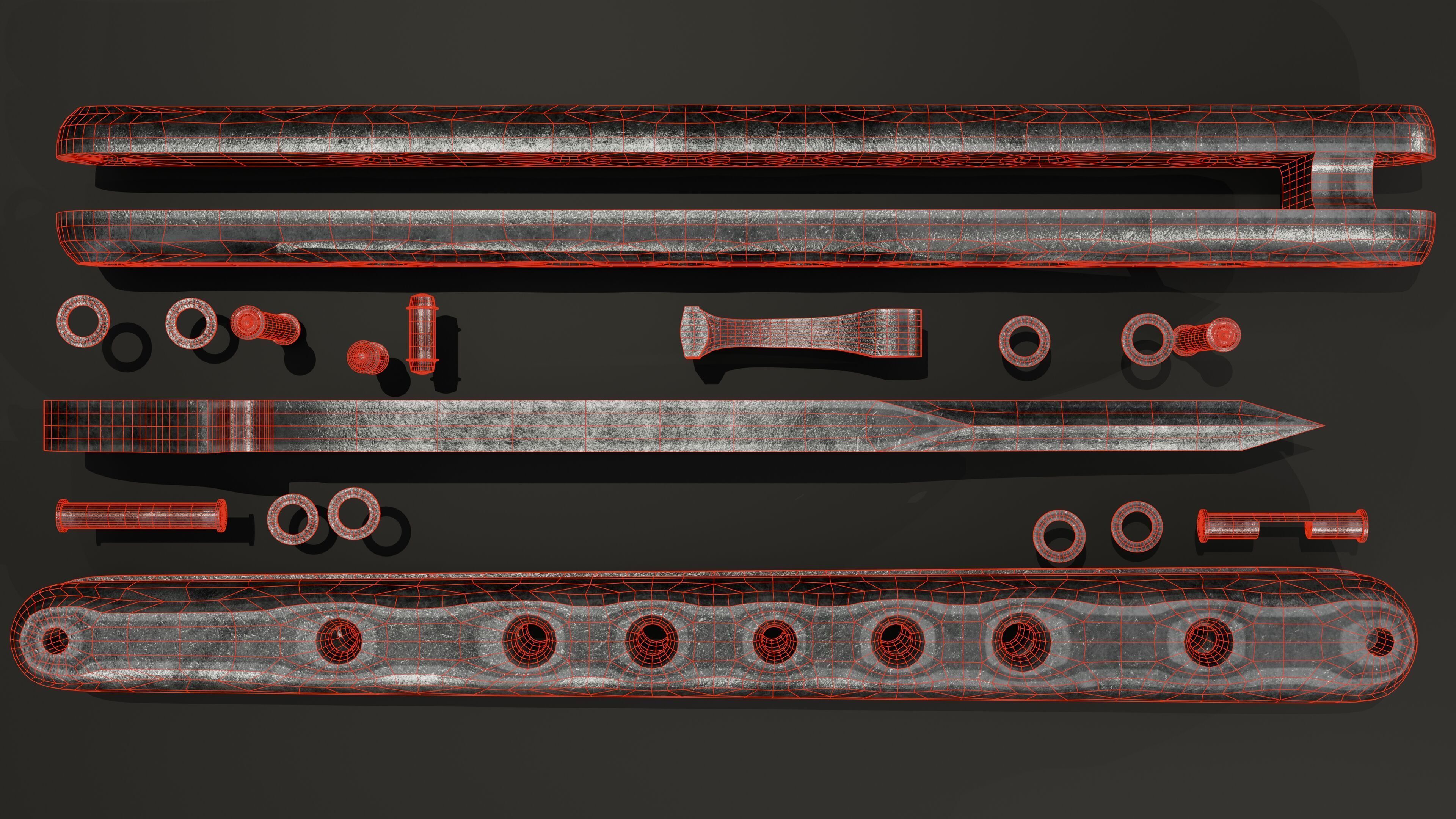 Balisong - Butterfly Knife Low-poly 3D model_26