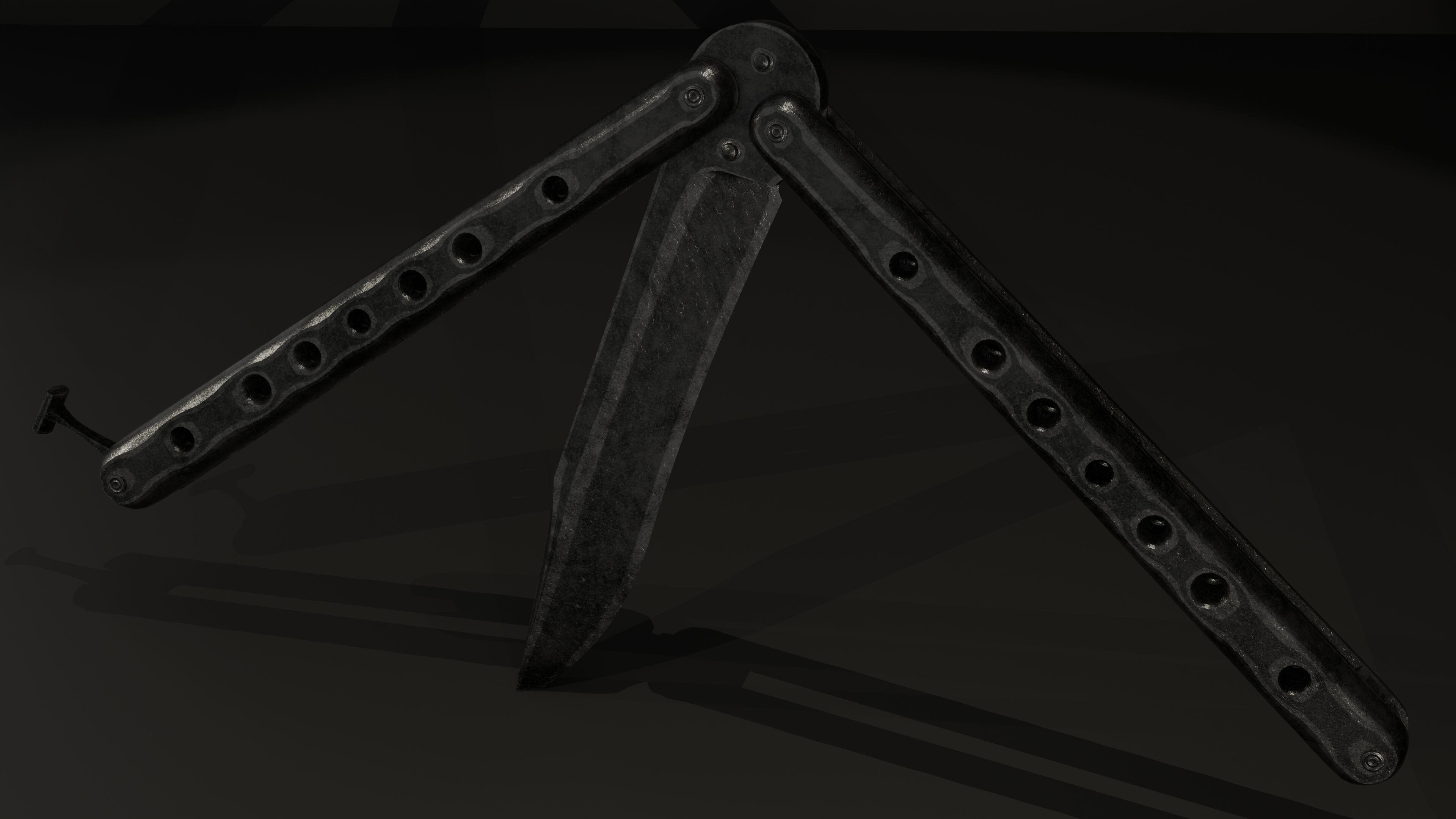 Balisong - Butterfly Knife Low-poly 3D model_21