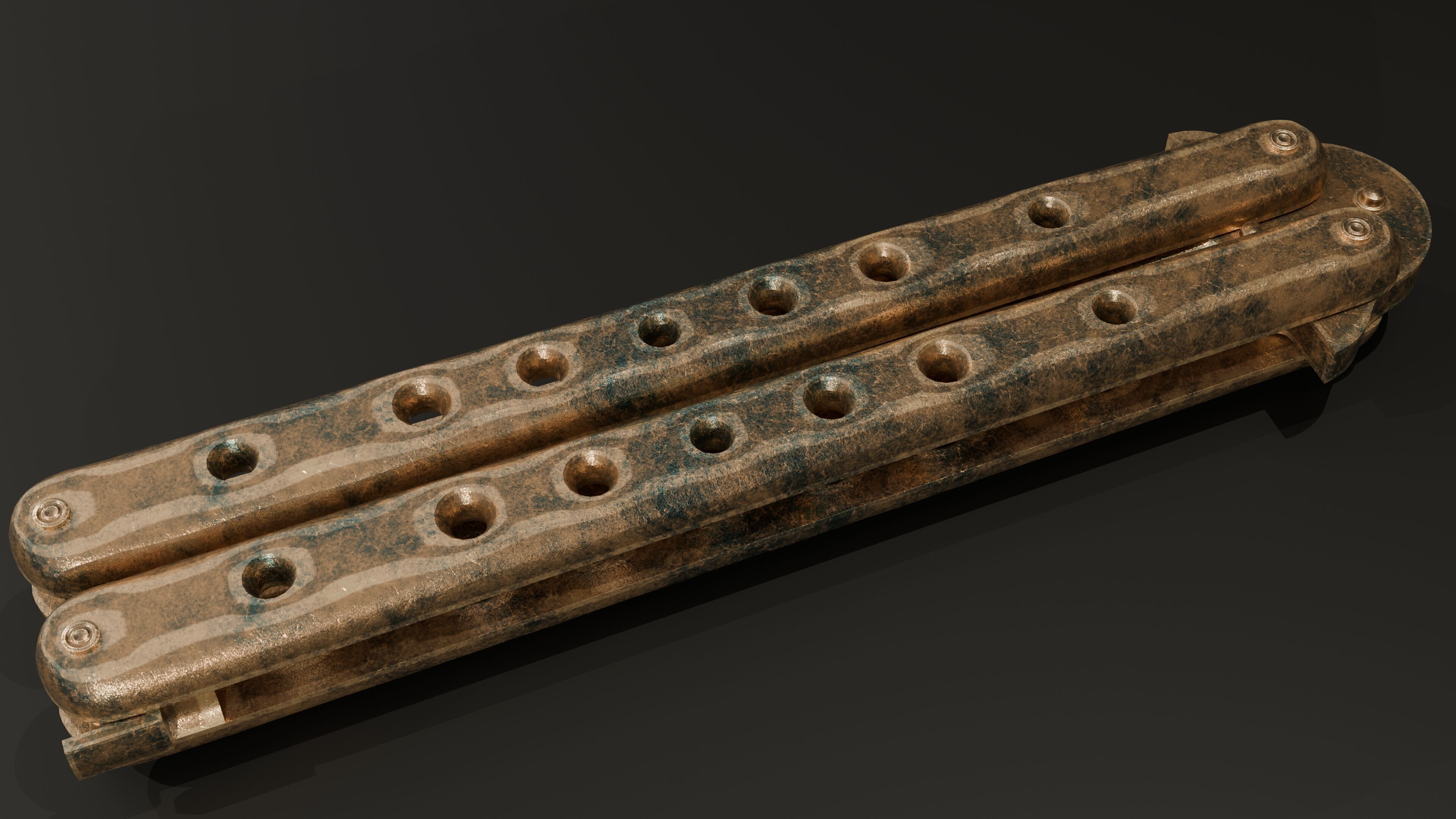 Balisong - Butterfly Knife Low-poly 3D model_15