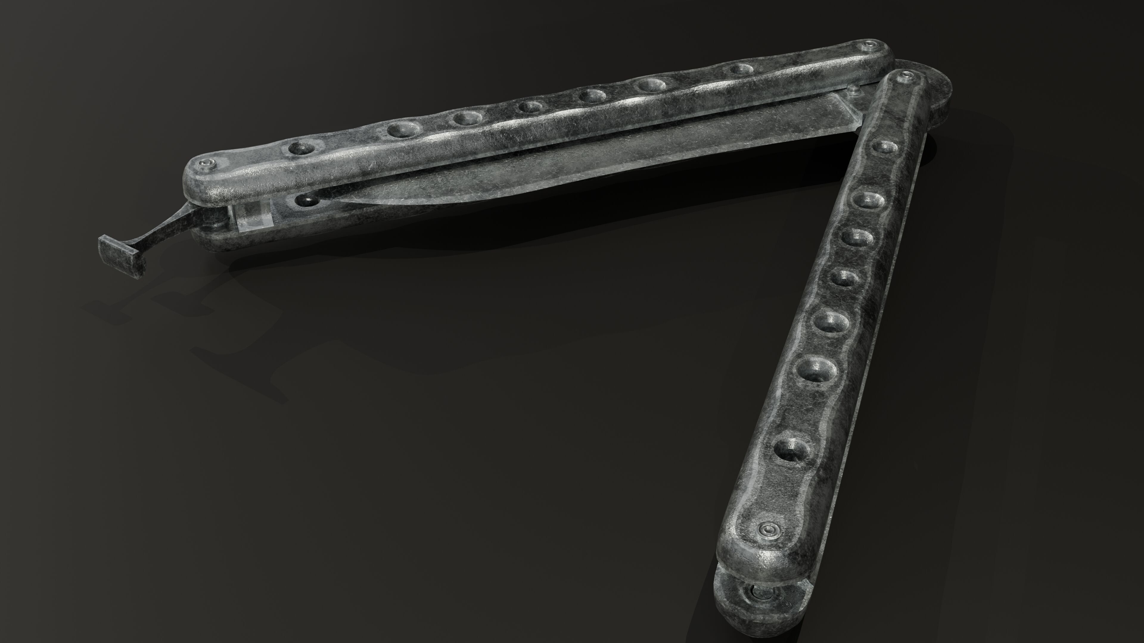 Balisong - Butterfly Knife Low-poly 3D model_12