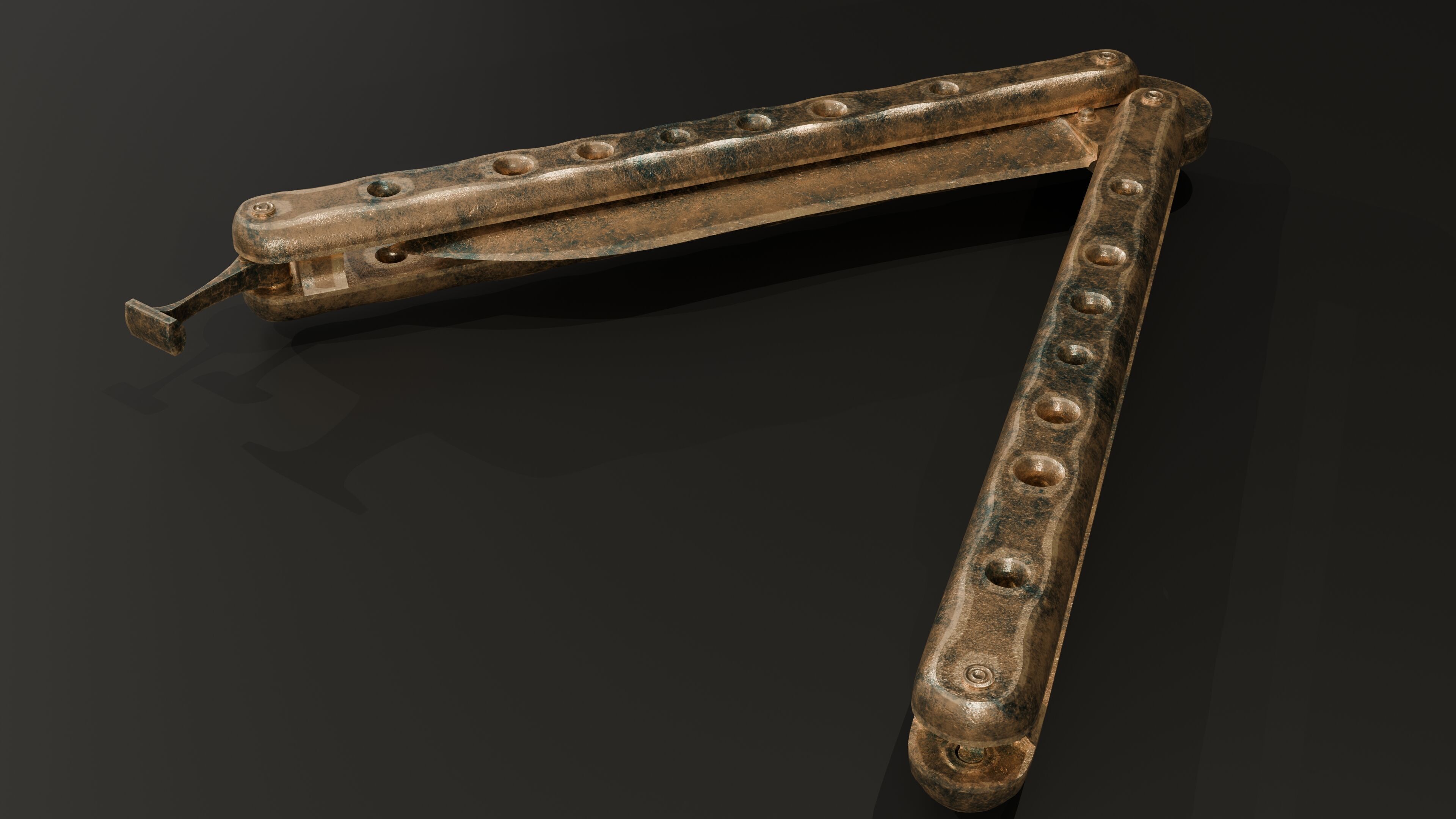 Balisong - Butterfly Knife Low-poly 3D model_10