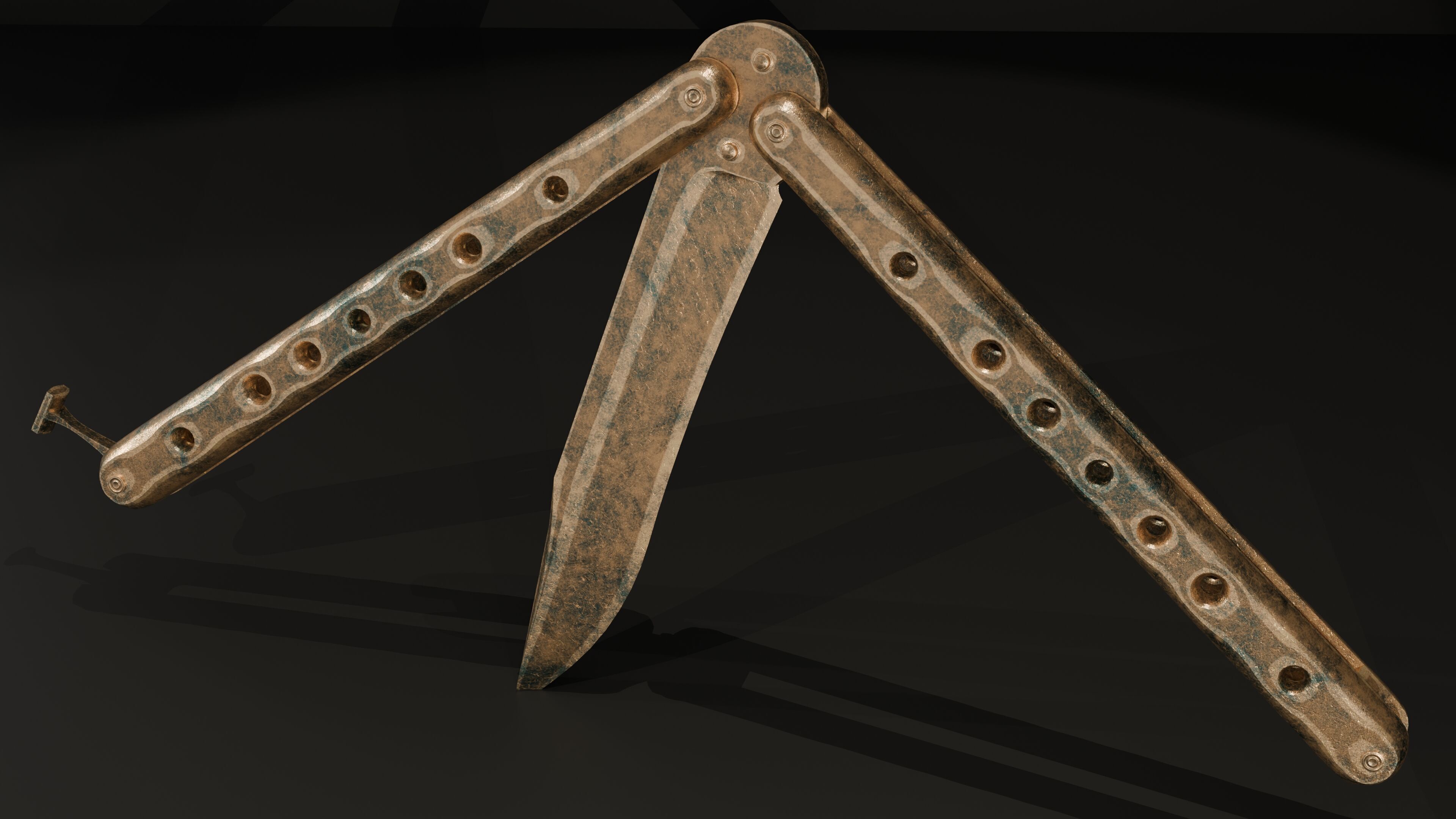 Balisong - Butterfly Knife Low-poly 3D model_20