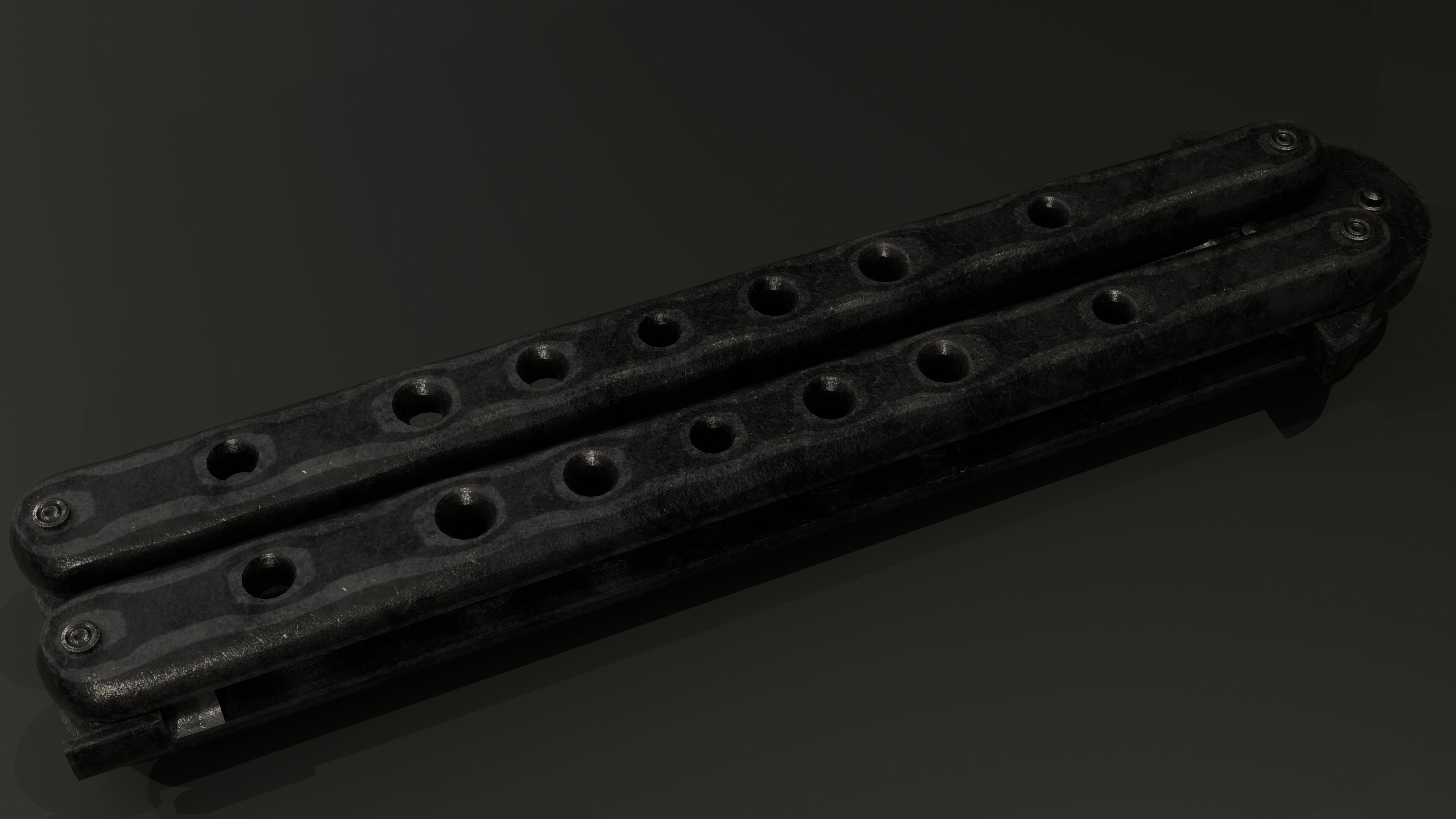 Balisong - Butterfly Knife Low-poly 3D model_16