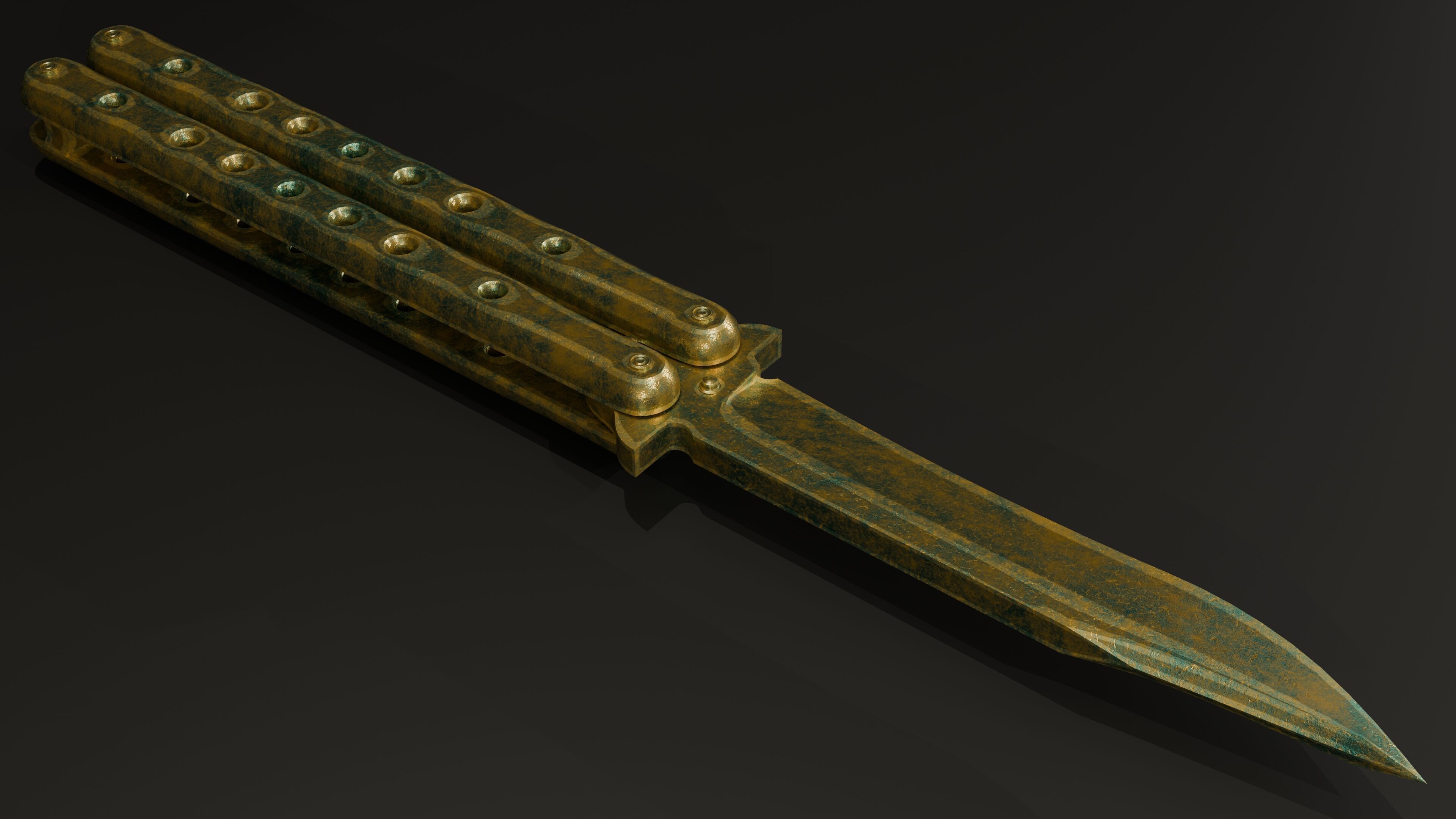 Balisong - Butterfly Knife Low-poly 3D model_8