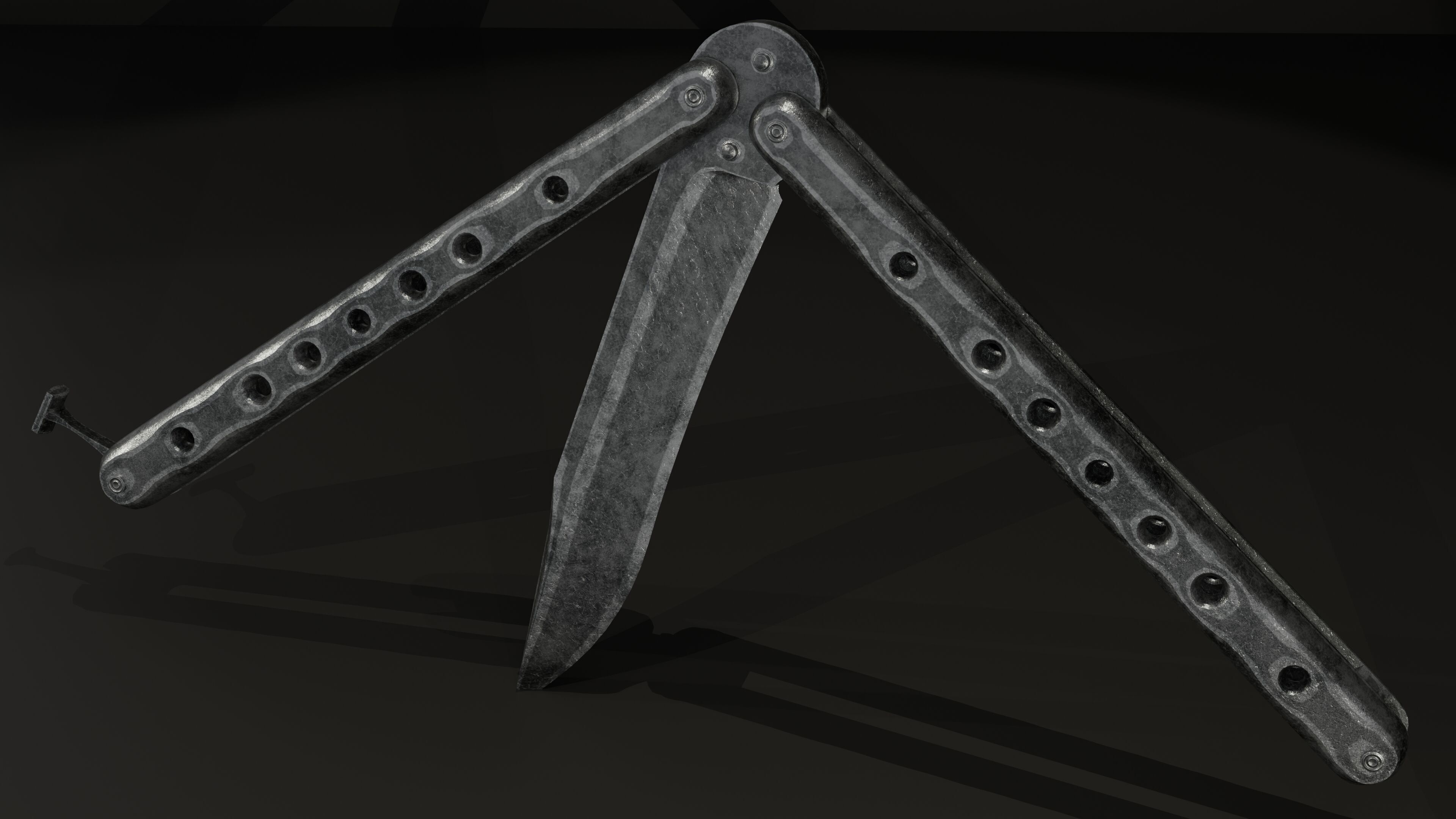 Balisong - Butterfly Knife Low-poly 3D model_24