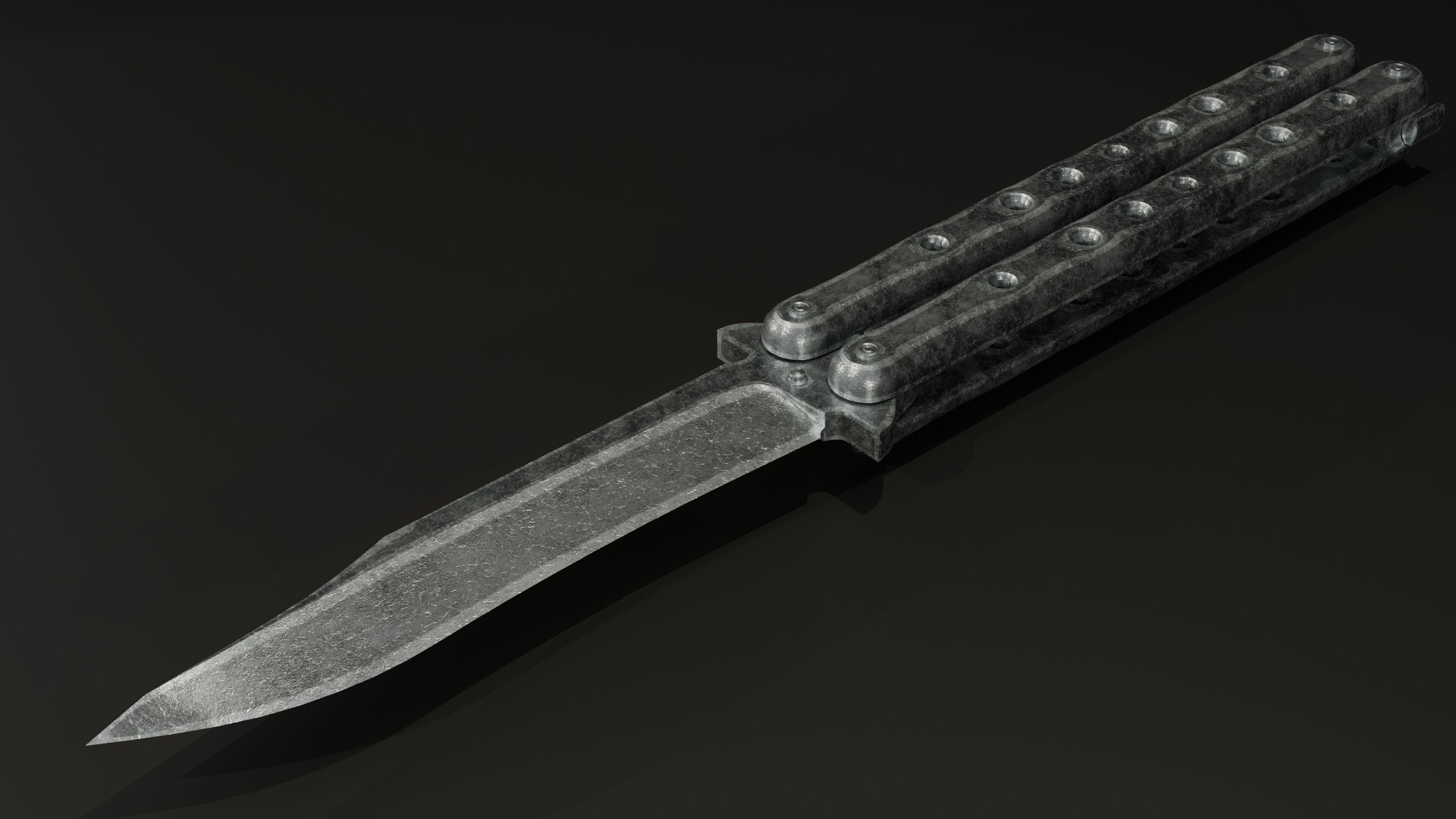 Balisong - Butterfly Knife Low-poly 3D model_2
