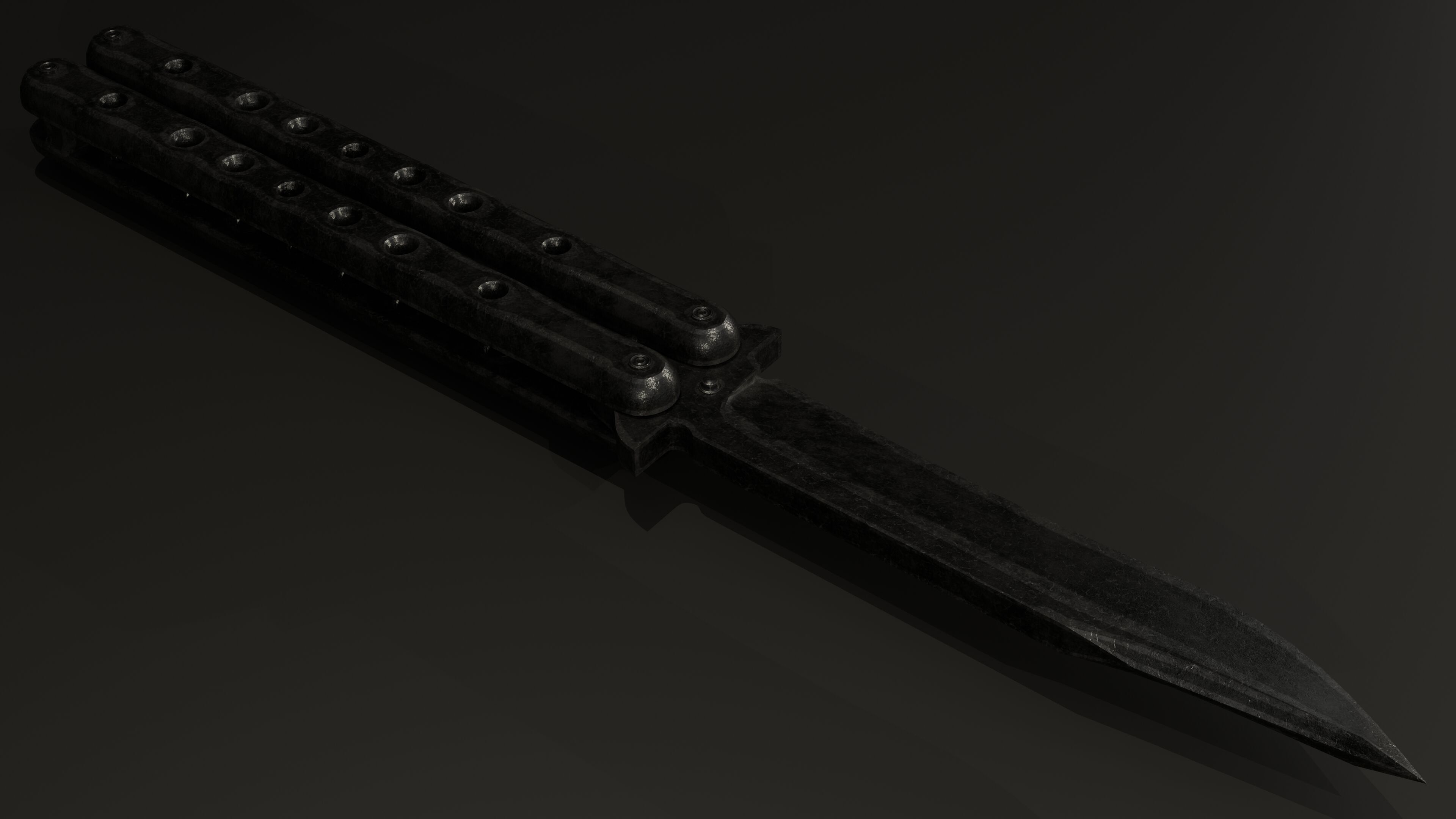 Balisong - Butterfly Knife Low-poly 3D model_6