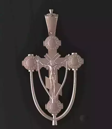 Cross with enamel-like stones 