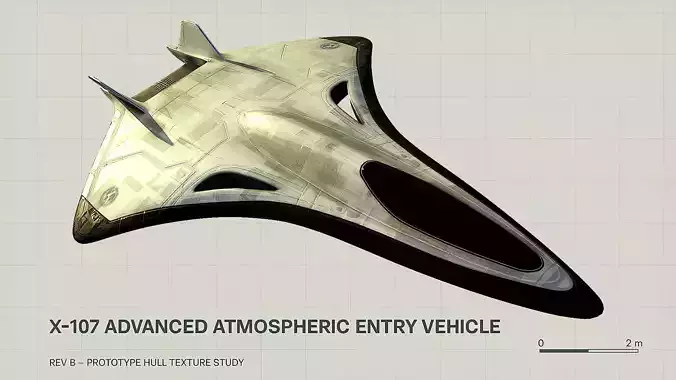 Sci-Fi X-107 Advanced Atmospheric Entry Vehicle 3D Model