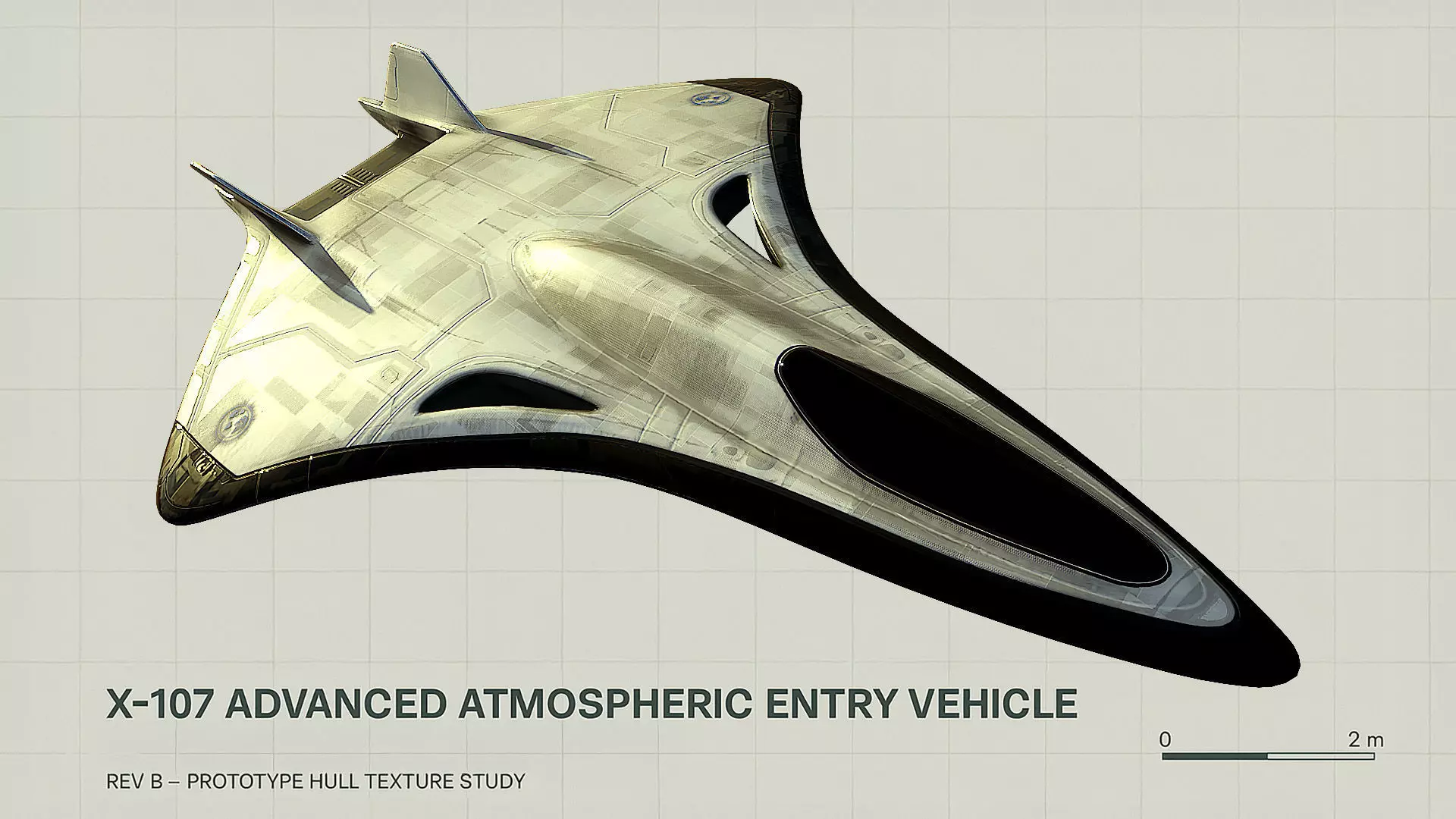 Sci-Fi X-107 Advanced Atmospheric Entry Vehicle 3D Model Low-poly 3D model