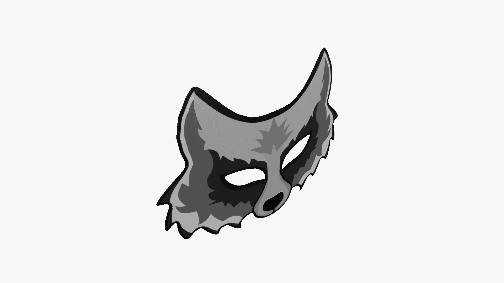 Wolf Mask Paper 03 - Character Design Fashion Low-poly 3D model_2