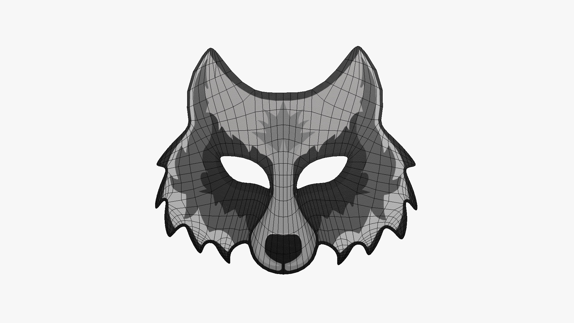 Wolf Mask Paper 03 - Character Design Fashion Low-poly 3D model_5