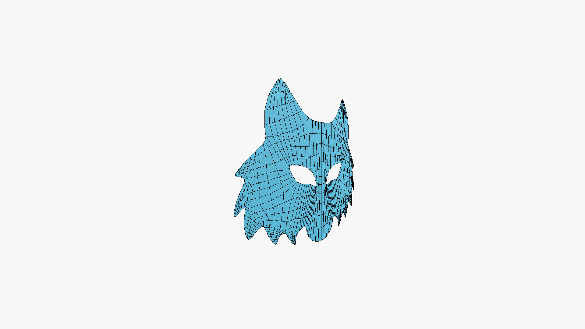 Wolf Mask Paper 03 - Character Design Fashion Low-poly 3D model_12