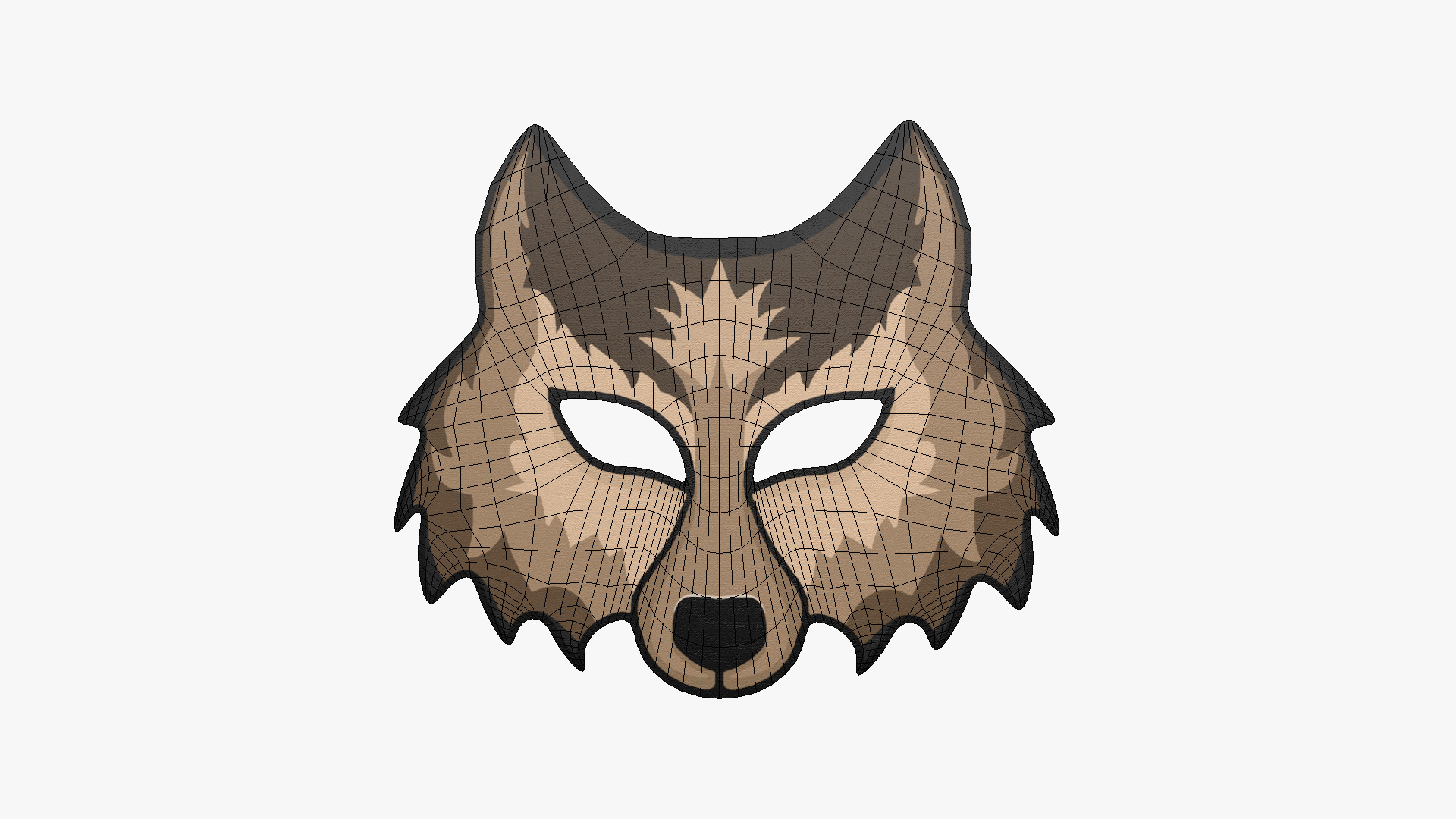 Wolf Mask Paper 02 - Character Design Fashion Low-poly 3D model_5