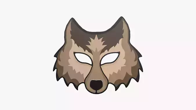 Wolf Mask Paper 02 - Character Design Fashion Low-poly 3D model Wolf Mask Paper 02 - Character Design Fashion Low-poly 3D model