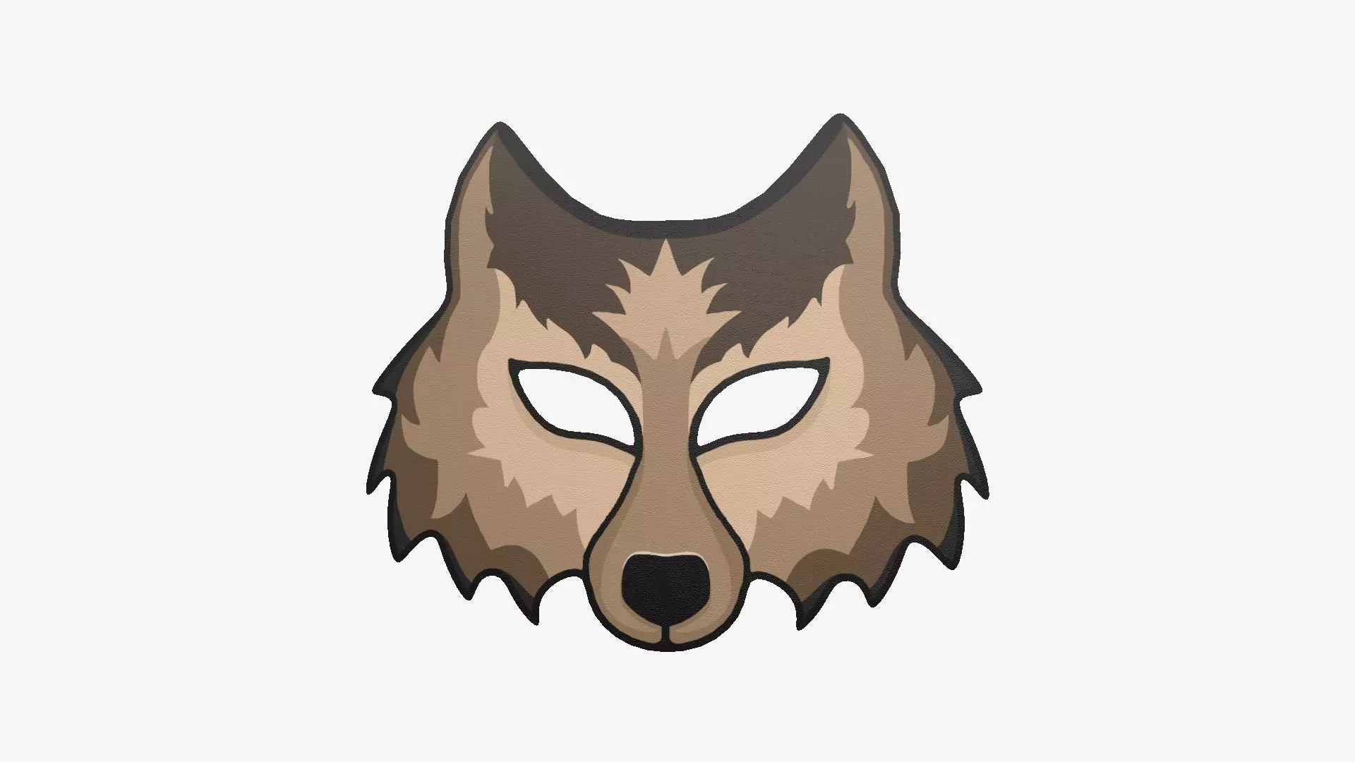 Wolf Mask Paper 02 - Character Design Fashion Low-poly 3D model_0