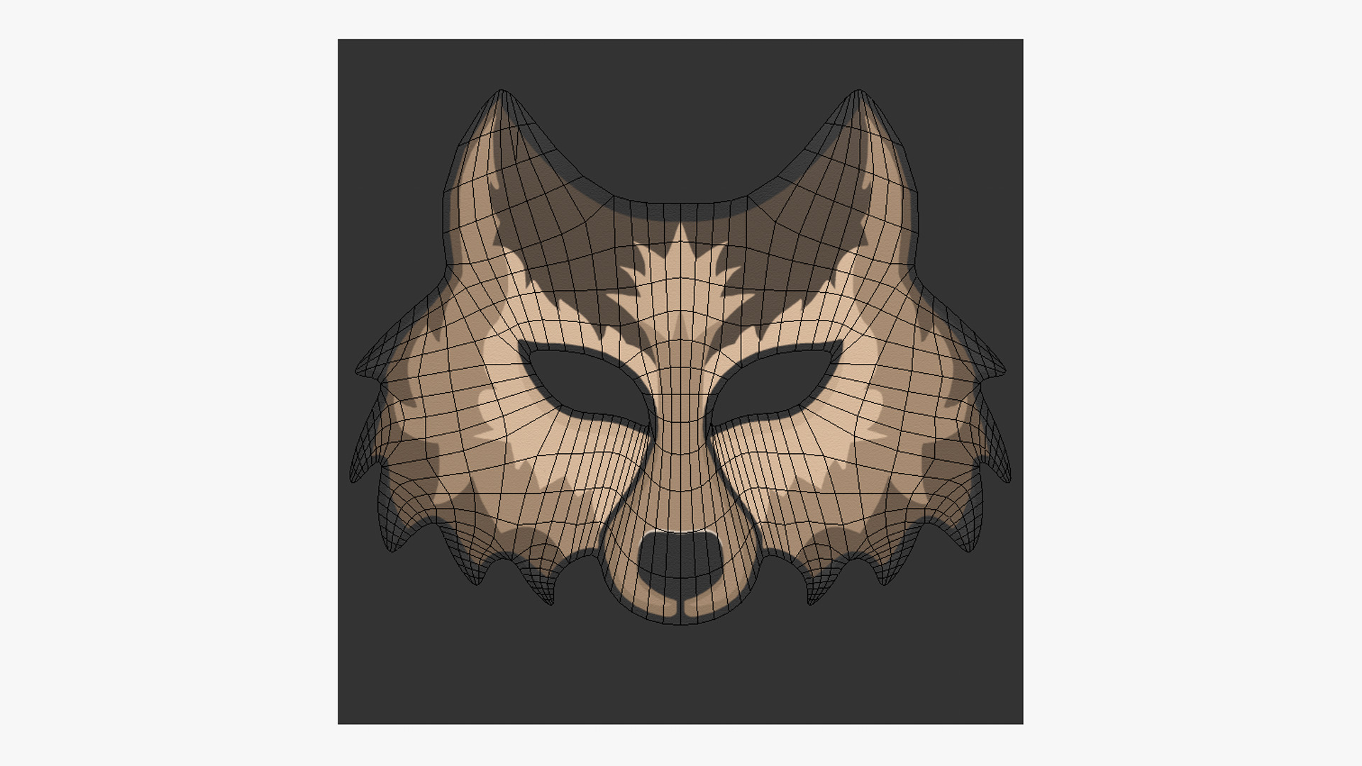 Wolf Mask Paper 02 - Character Design Fashion Low-poly 3D model_3