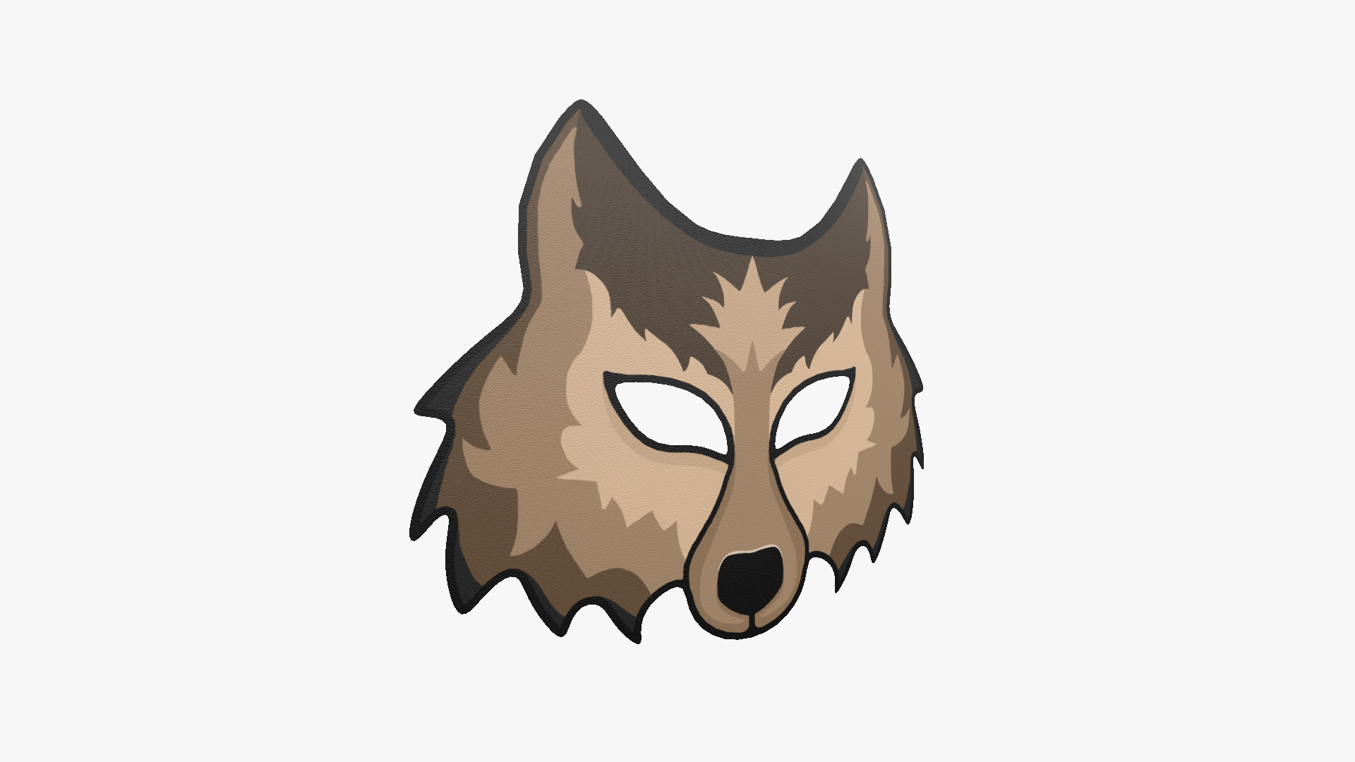 Wolf Mask Paper 02 - Character Design Fashion Low-poly 3D model_1