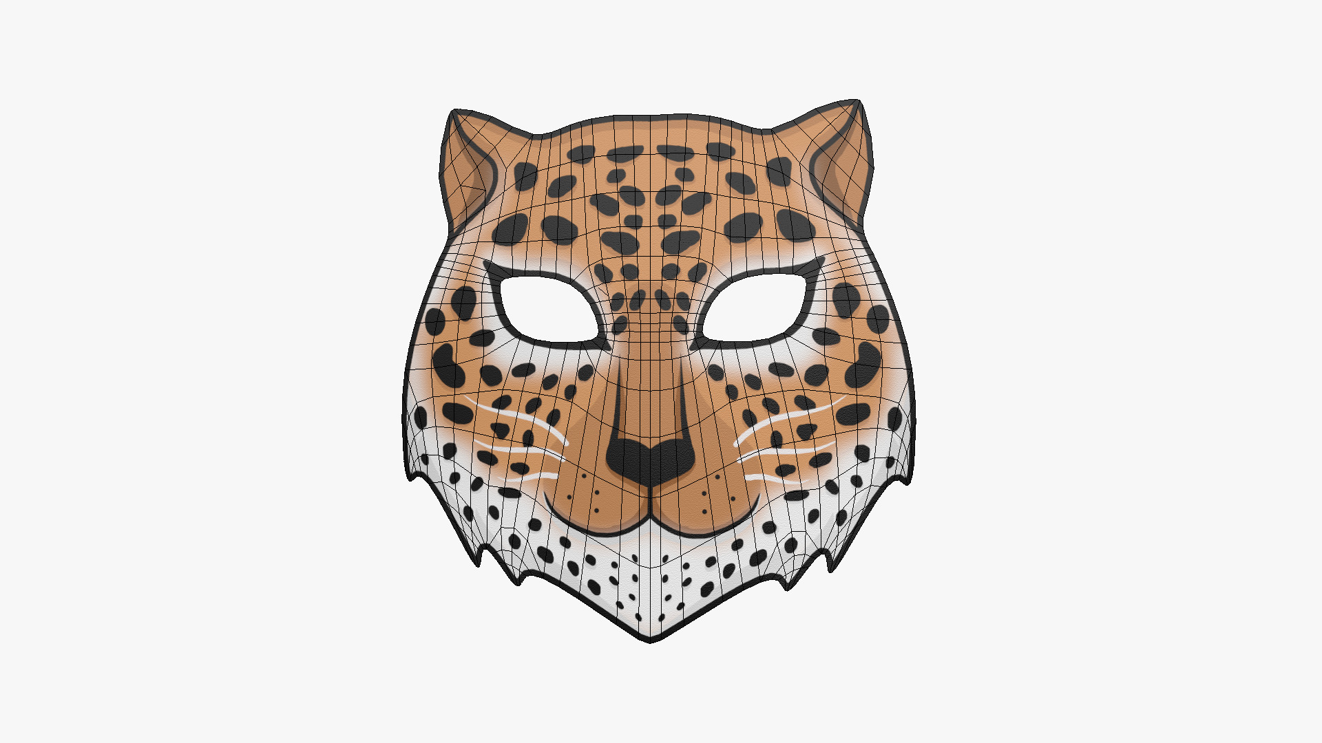 Tiger Mask Paper 03 - Character Design Fashion Low-poly 3D model_5