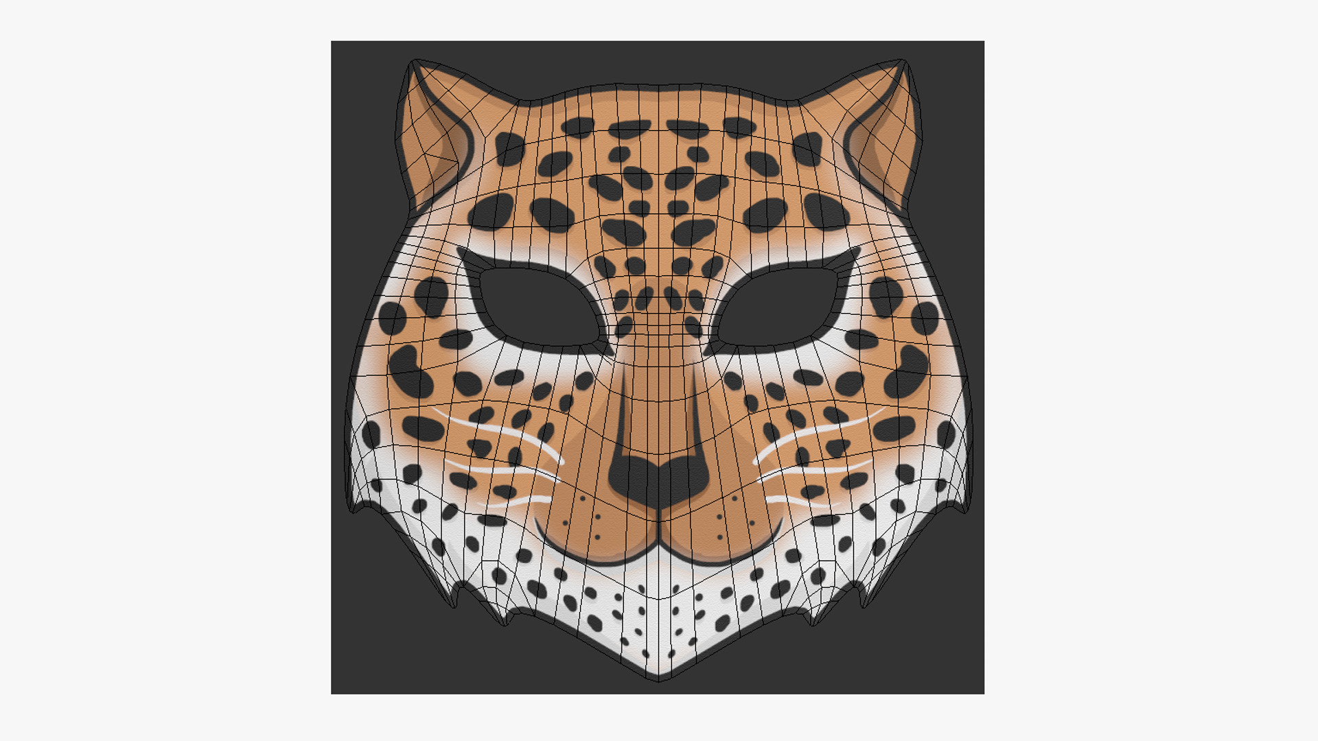 Tiger Mask Paper 03 - Character Design Fashion Low-poly 3D model_3