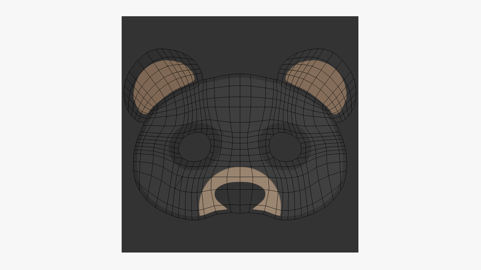 Panda Mask Paper 03 - Character Design Fashion Low-poly 3D model_3