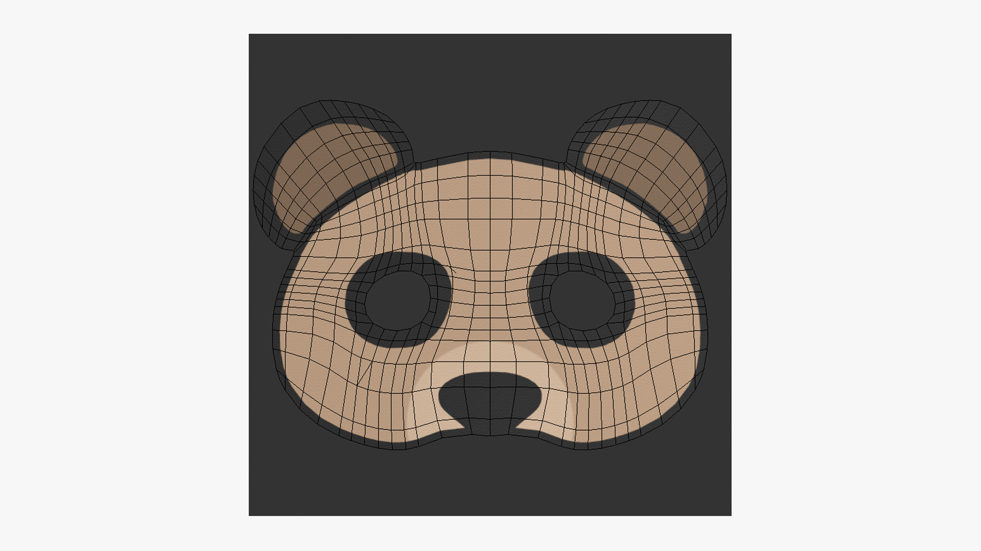 Panda Mask Paper 02 - Character Design Fashion Low-poly 3D model_3