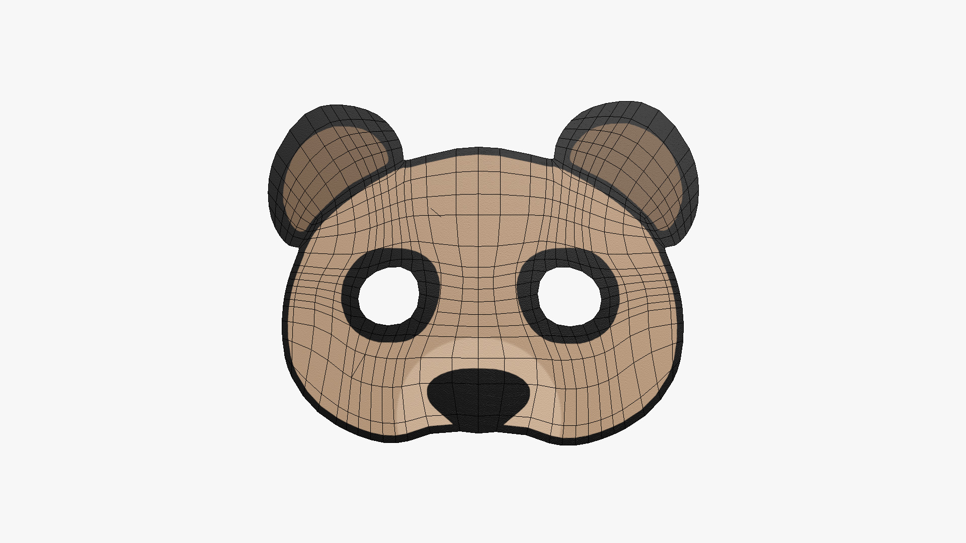 Panda Mask Paper 02 - Character Design Fashion Low-poly 3D model_5