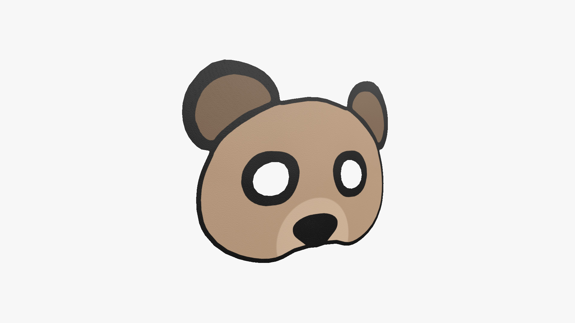 Panda Mask Paper 02 - Character Design Fashion Low-poly 3D model_1