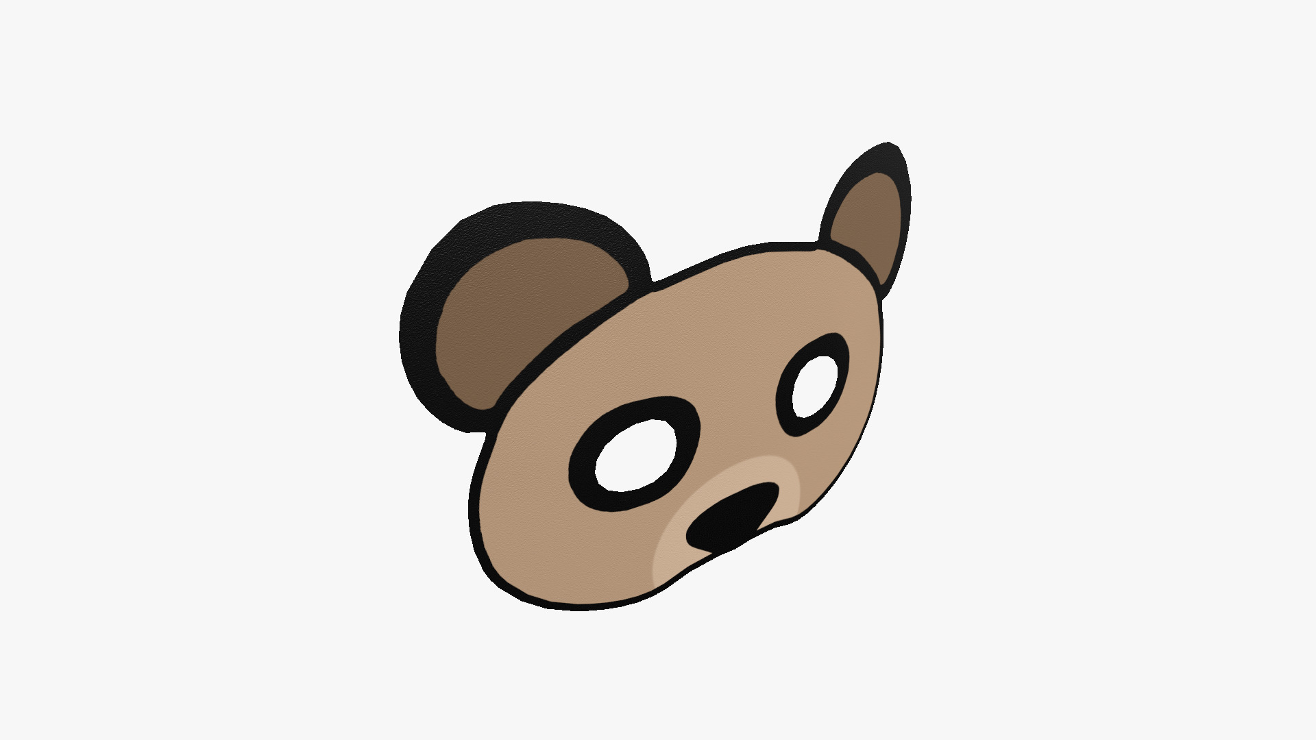 Panda Mask Paper 02 - Character Design Fashion Low-poly 3D model_2