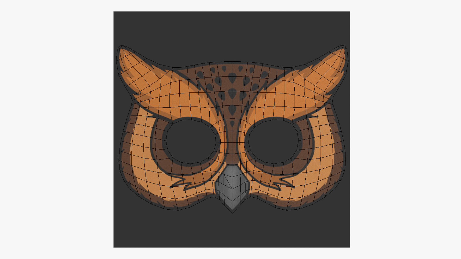Owl Mask Paper 02 - Character Design Fashion Low-poly 3D model_3