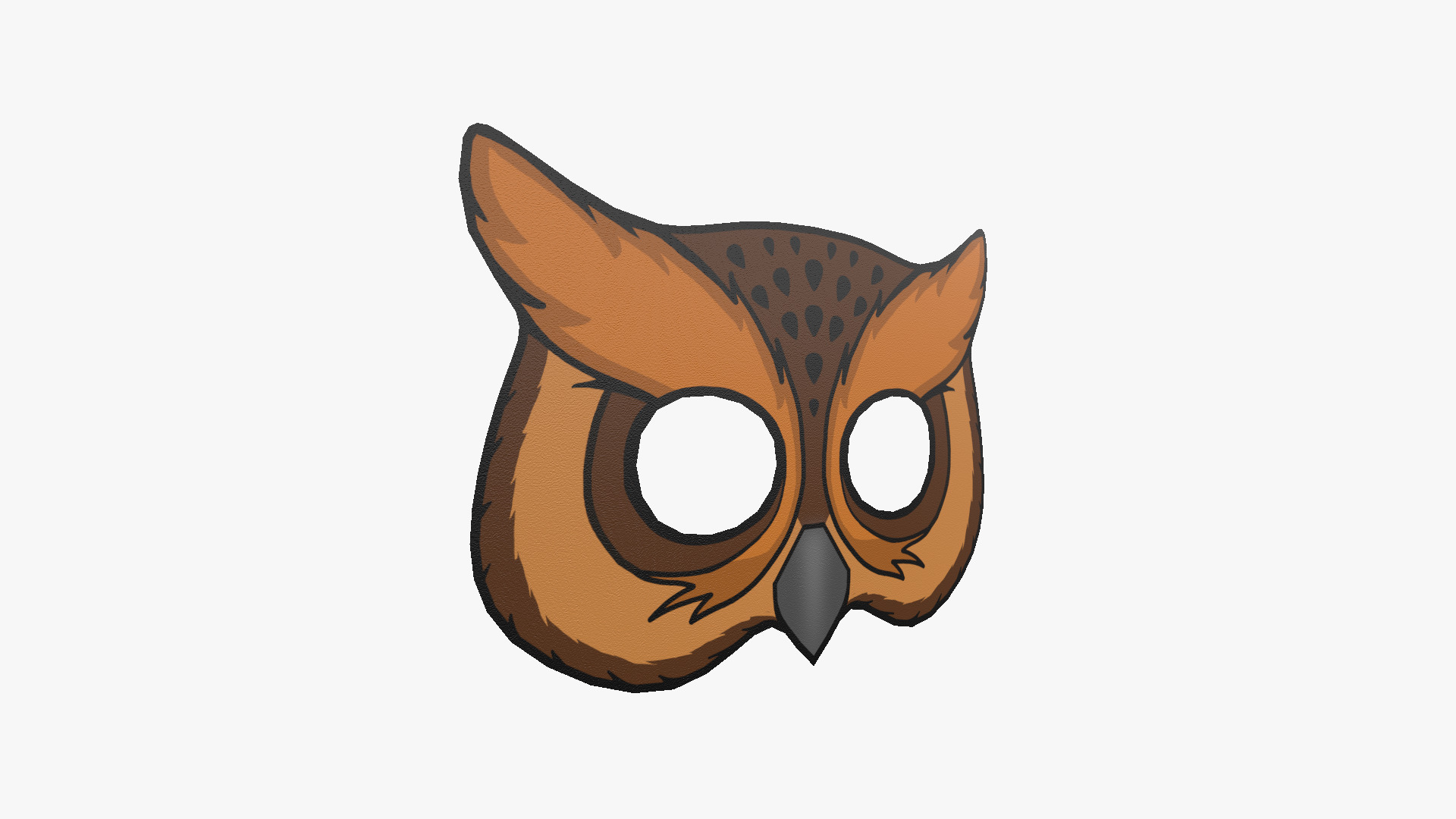 Owl Mask Paper 02 - Character Design Fashion Low-poly 3D model_1