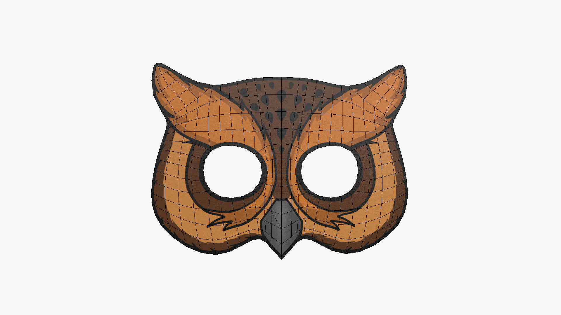 Owl Mask Paper 02 - Character Design Fashion Low-poly 3D model_5