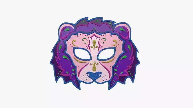 Lion Mask Paper 04 - Character Design Fashion Low-poly 3D model
