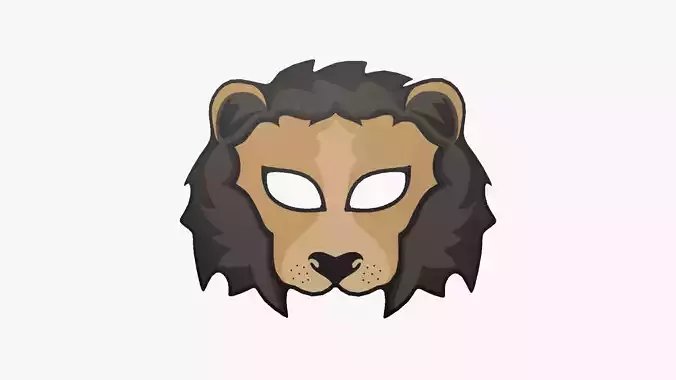 Lion Mask Paper 03 - Character Design Fashion Low-poly 3D model