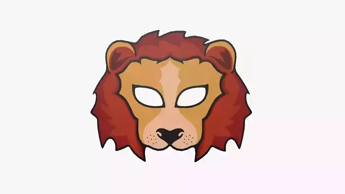 Lion Mask Paper 02 - Character Design Fashion Low-poly 3D model