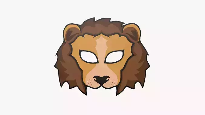 Lion Mask Paper 01 - Character Design Fashion Low-poly 3D model