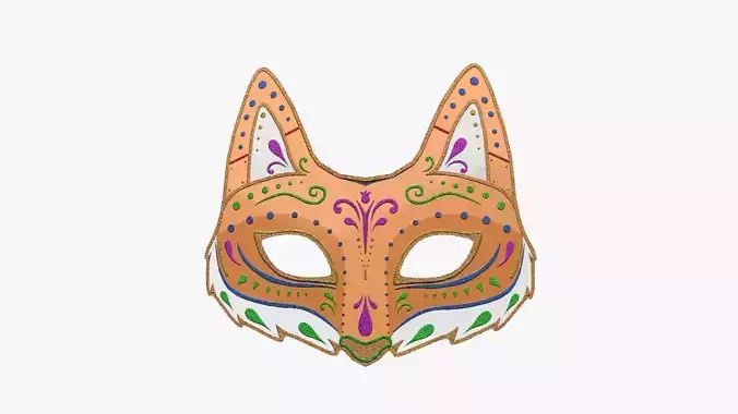 Fox Mask Paper 04 - Character Design Fashion Low-poly 3D model