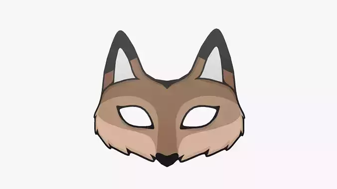Fox Mask Paper 03 - Character Design Fashion Low-poly 3D model