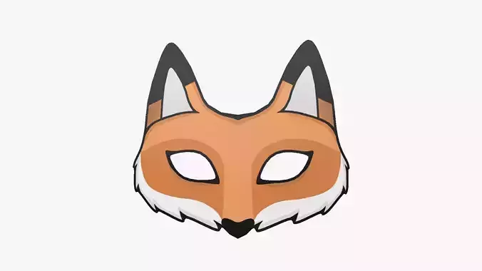 Fox Mask Paper 02 - Character Design Fashion Low-poly 3D model