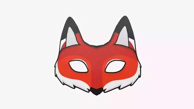 Fox Mask Paper 01 - Character Design Fashion Low-poly 3D model