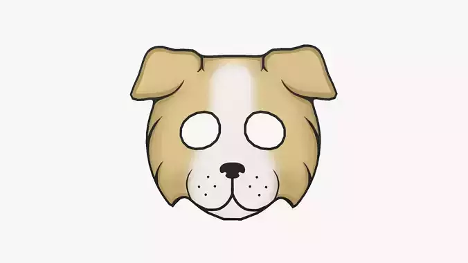 Dog Mask Paper 03 - Character Design Fashion Low-poly 3D model